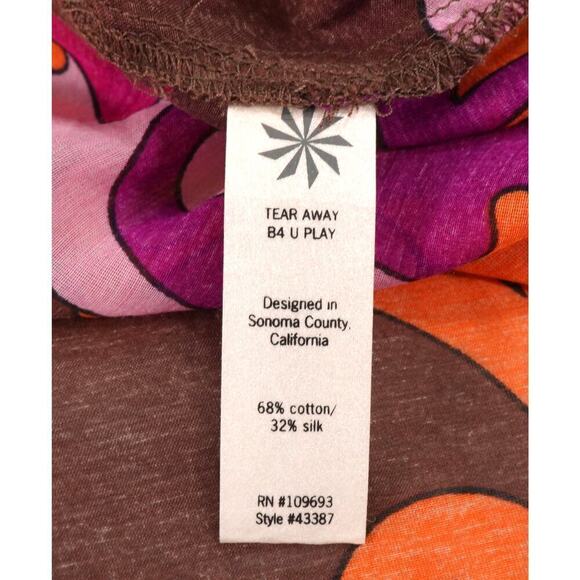 Athleta Dress Medium Multi Tunic Cover Up Mod Psychedelic Leaves Resort - Picture 8 of 14